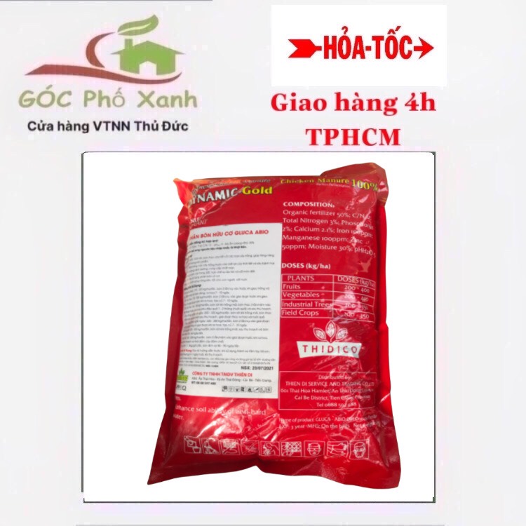 PHÂN BÓN HỮU CƠ DYNAMIC GOLD  PHÂN GÀ NHẬT gói 1kg