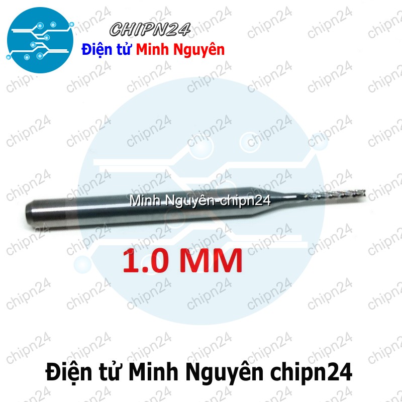 [1 cây] Mũi PHAY mạch in CNC HỢP KIM 1.0mm (Mạch điện tử, PCB)