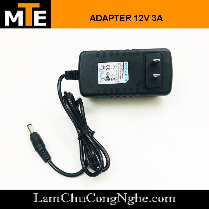 Nguồn adapter 12V 3A jack DC 5.5x2.1mm