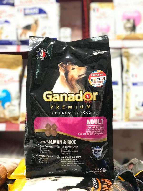 Thức ăn cho chó trưởng vị cá hồi và cơm Ganador Adult Salmon and Rice 3kg