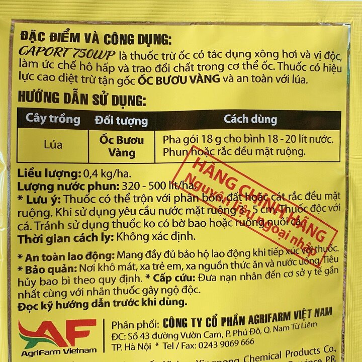Thuốc Diệt Ốc Sên Dạng Bột Hòa Nước - GÓI 18GR - THẦN ỐC