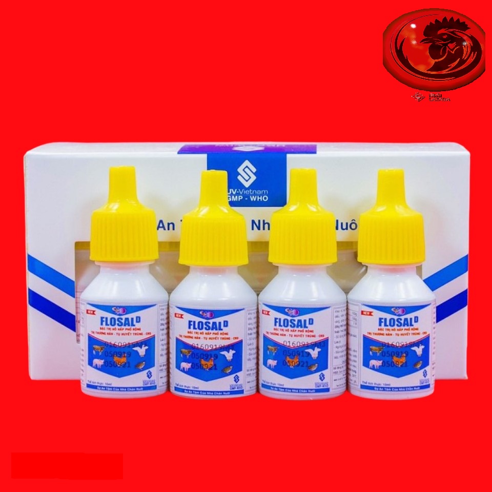 Combo 4 lọ Thuốc Flosal cho gà đá, khò hiệu quả nhất hiện nay, Liều dùng 1ml/10kg hoặc 1ml/lít nước