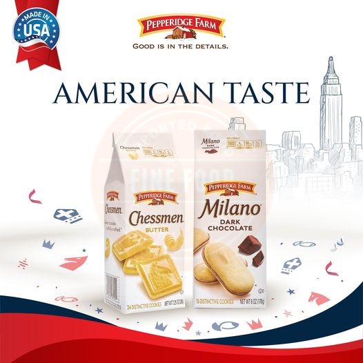 Bánh Quy Pepperidge Farm Chessmen, Verona Strawberry, Milano Dark Chocolate, Double Chocolate