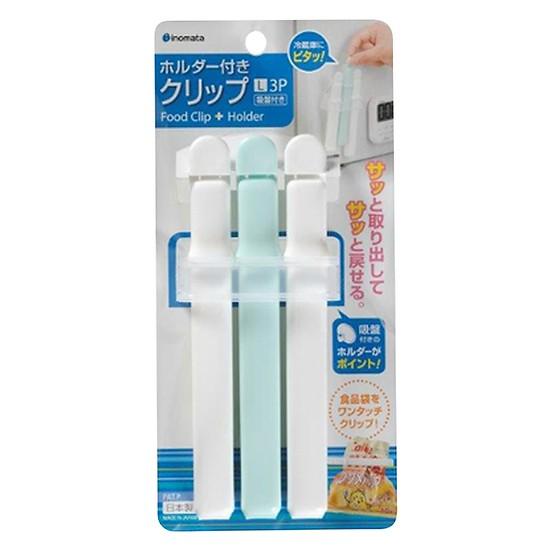 Set 3 kẹp miệng túi inomata cỡ L (kèm giá đựng) Hàng Nhật