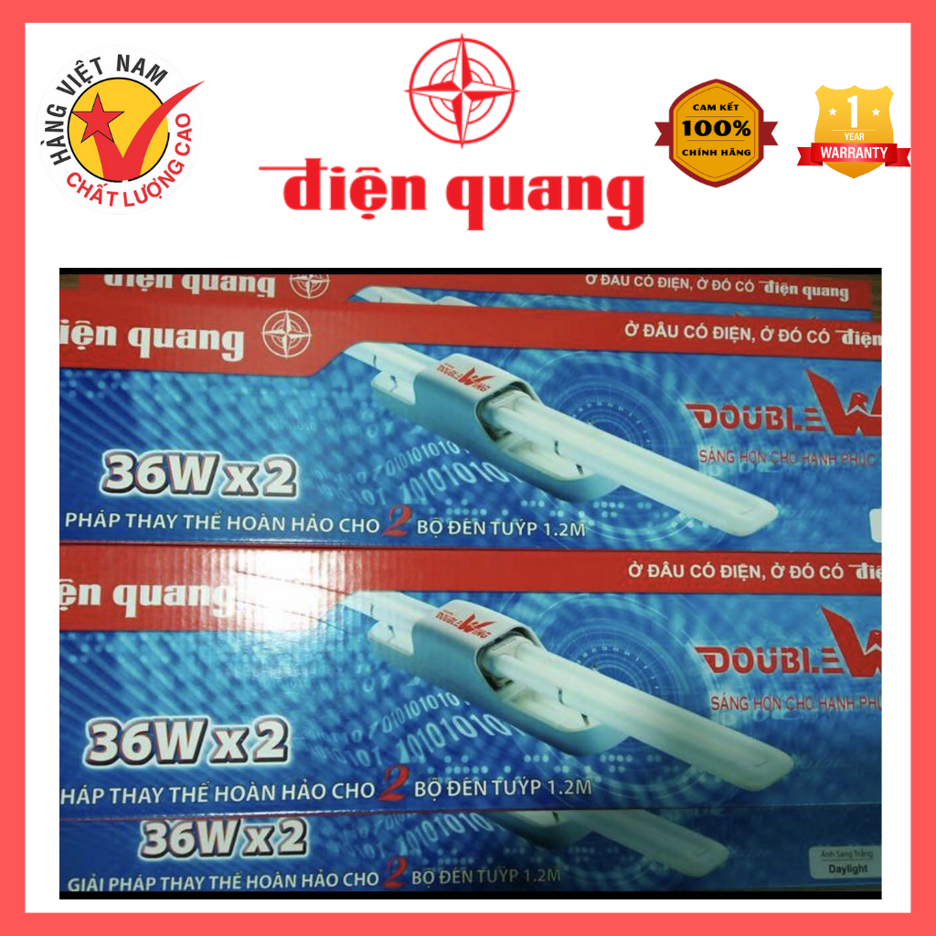 Bộ đèn Doublewing Điện Quang ĐQ DW 236D 2x36W ( Ánh sáng trắng )