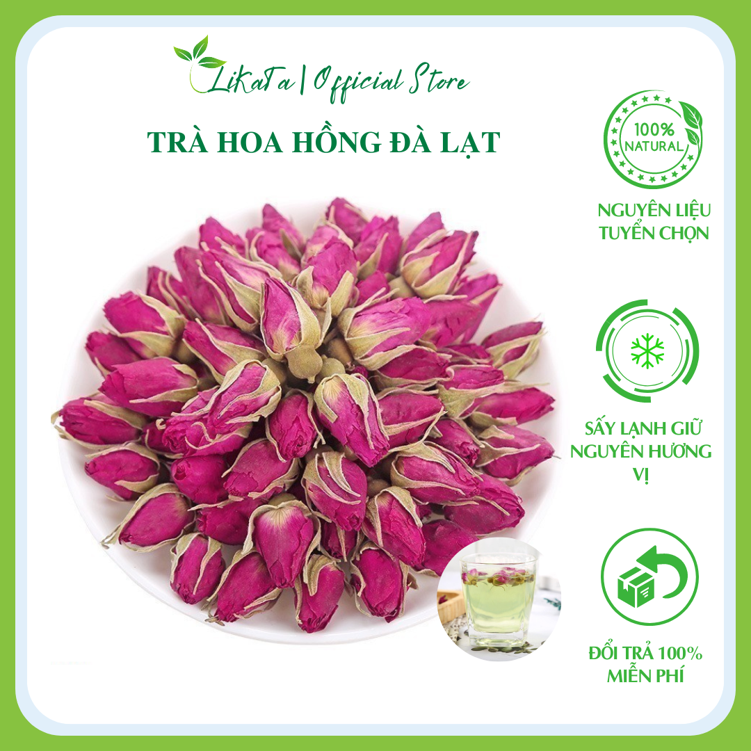 [THƯỢNG HẠNG] Trà Hoa Hồng 100gr Sấy Khô Nụ Đẹp  ( Trà Dưỡng Nhan, Đẹp Da, Giảm Stress, Chống Lão Hóa )