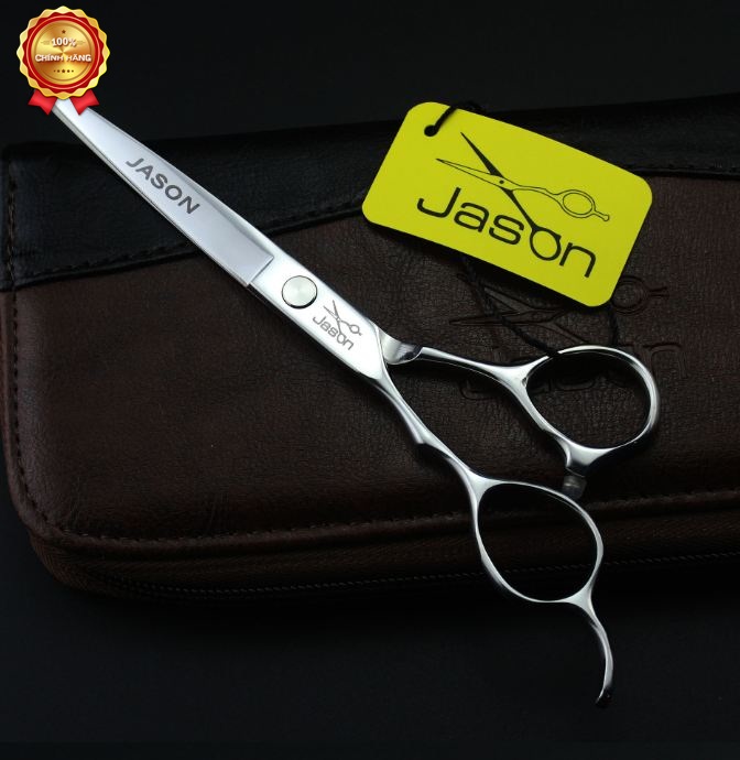 bộ kéo cắt tóc tay trái jason màu trắng (Mua cặp kéo được tặng bao da, lược toni guy, chỉnh kéo )