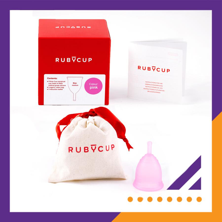 Cốc nguyệt san Ruby cup, màu Hồng size nhỏ Small (Hàng chính hãng, thương hiệu Anh) - RubyCup Menstrual Cup (Pink, size Small)