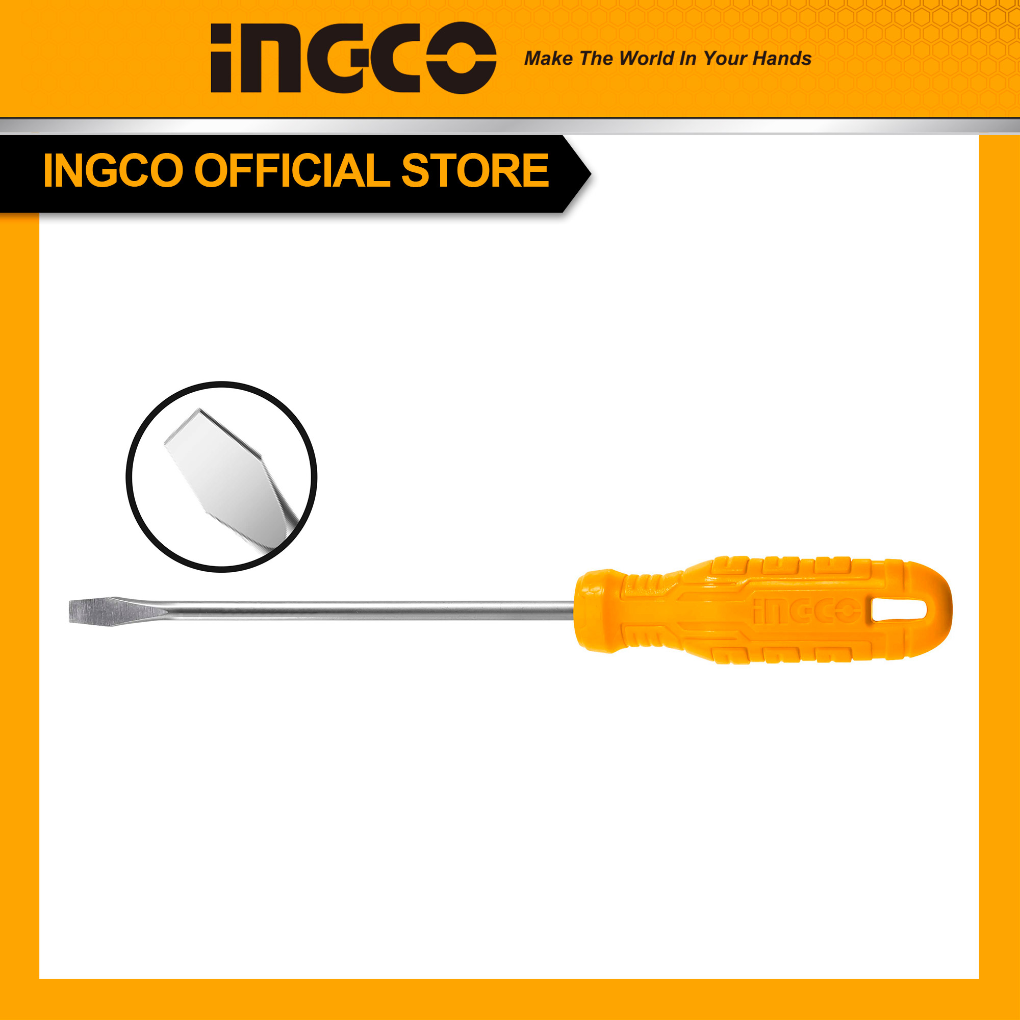 Tua vít dẹp, dài 125mm ingco hs586125