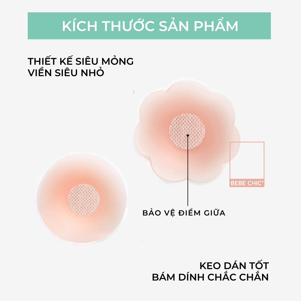 Cặp Miếng Dán Nâng Ngực Cao Cấp Tái Sử Dụng BEBE CHIC