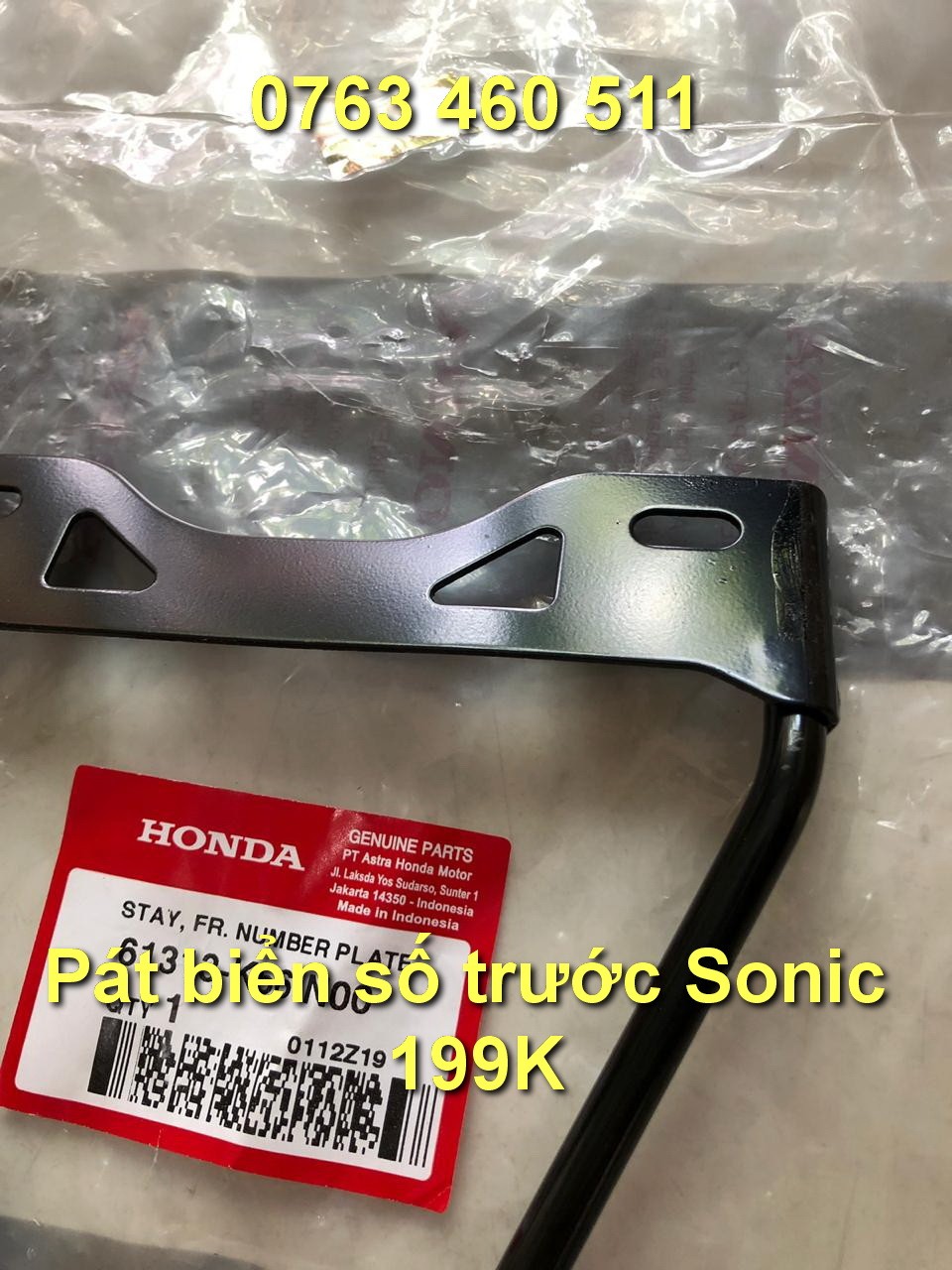 Pát biển số trước Sonic
