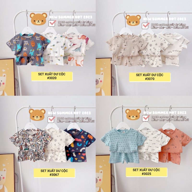 SET 3 BỘ CỘC TAY XUẤT DƯ BÉ TRAI
