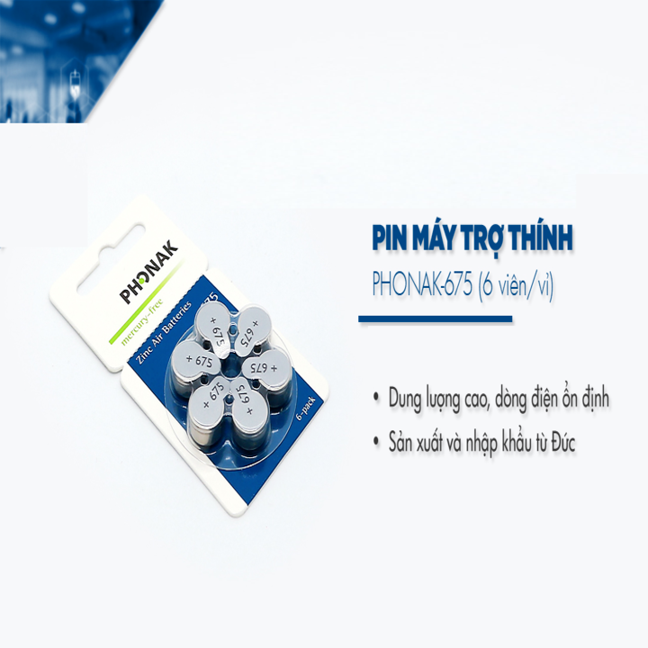 Pin Phonak 675 Cho Máy Trợ Thính vĩ 6 viên