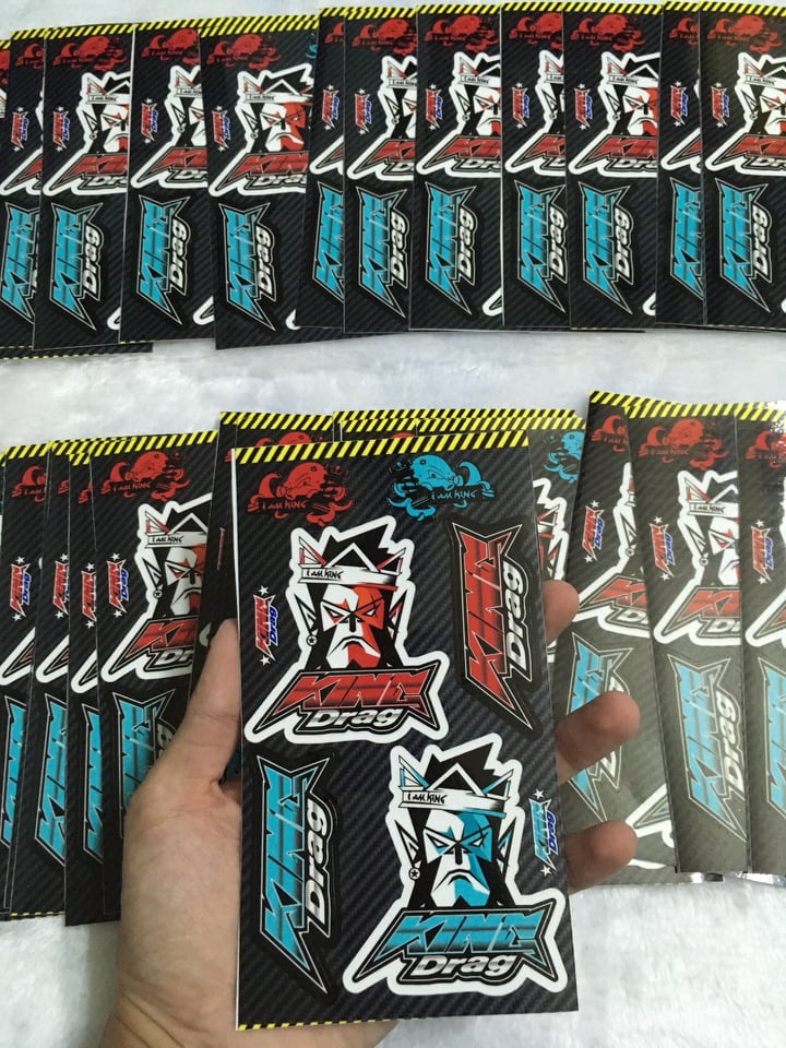 [HCM]TEM LOGO 10 x 18 KING DRAG ĐỎ- KINGDRAG XANH HÌNH MẶT NGƯỜI.