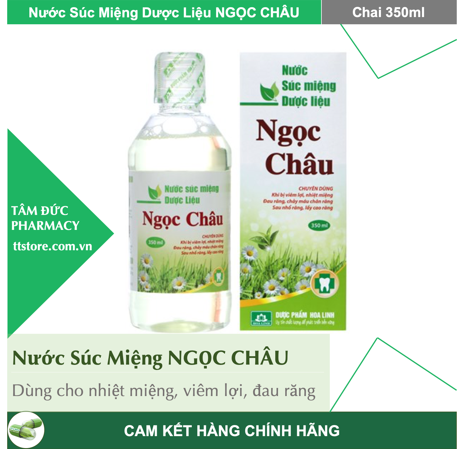 [HCM]Nước súc miệng dược liệu Ngọc Châu [Chai 350ml]