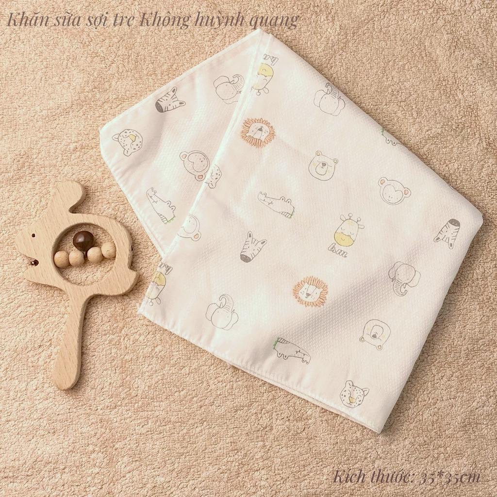 Khăn sữa sợi tre hàn quốc 35x 35cm, khăn sữa không huỳnh quang bnm