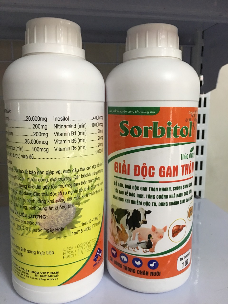 Giải độc gan thận thảo dược Sorbitol  cho vật nuôi (1 lít)