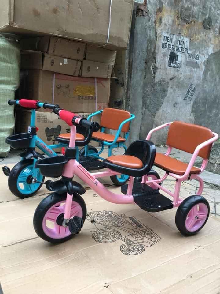 Xe đạp xích lô 2 ghế cho bé