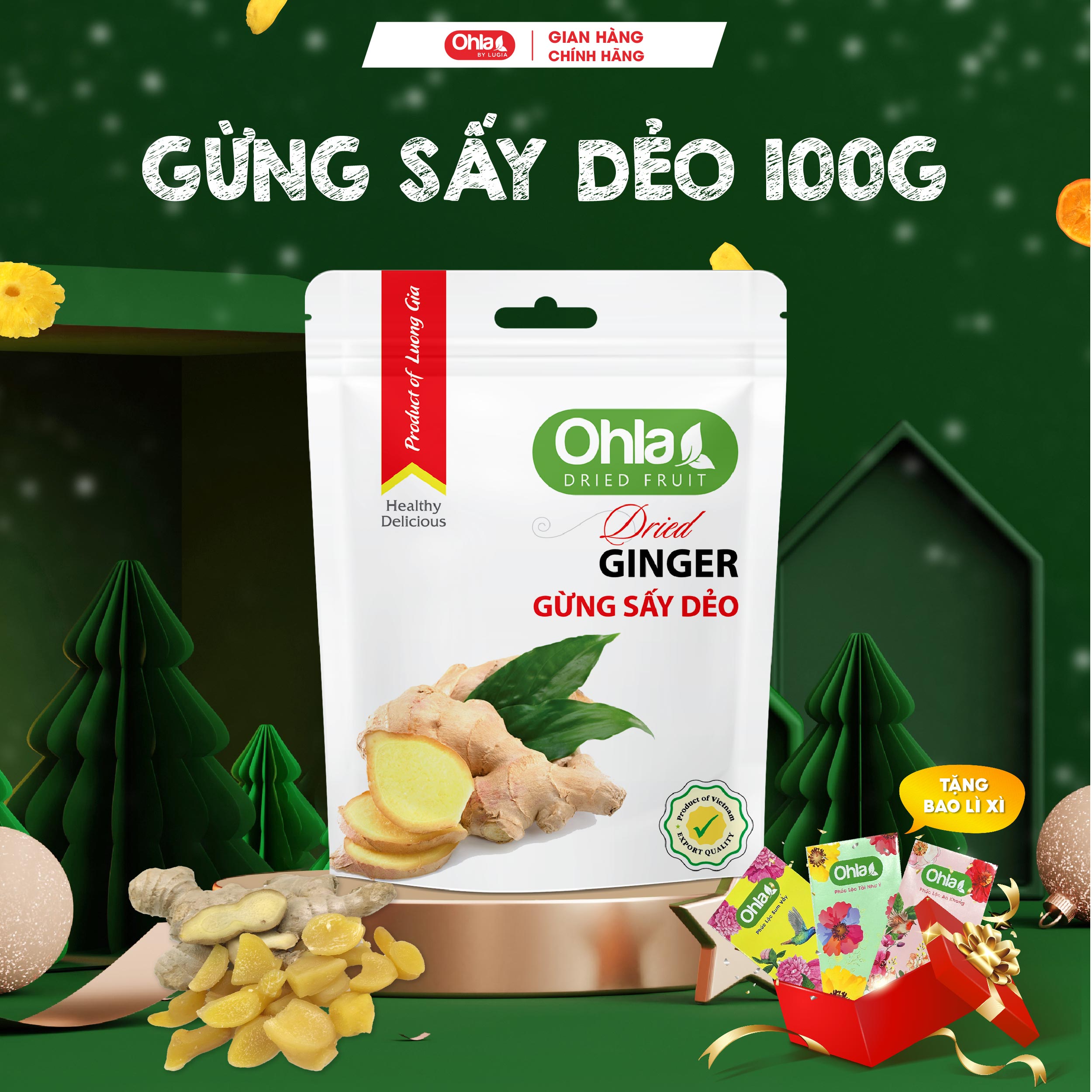 Gừng sấy dẻo Ohla - 100gr