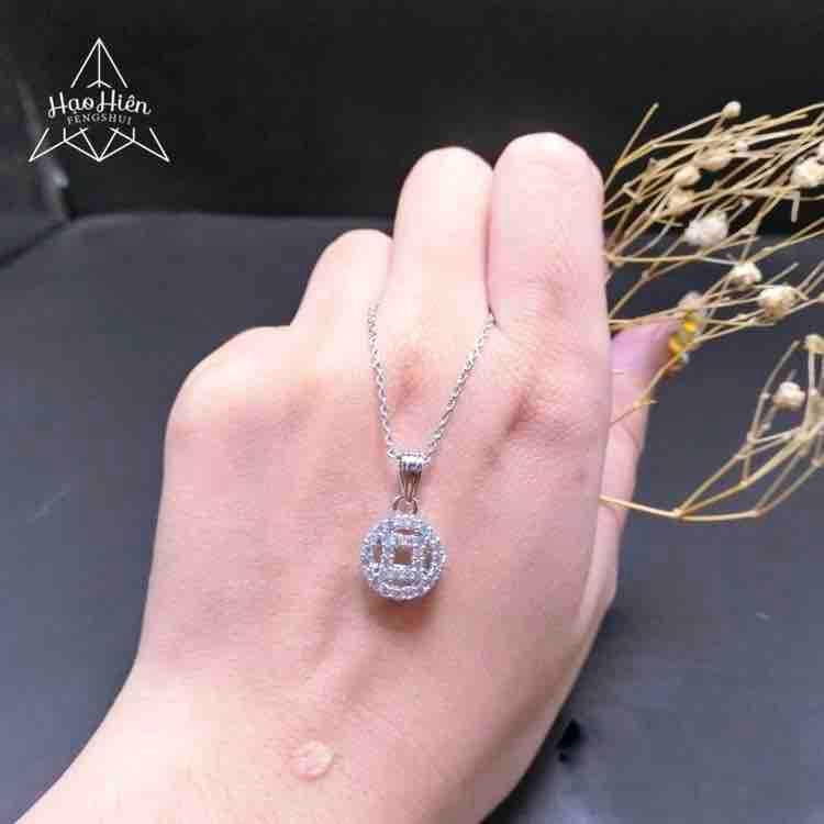 Dây chuyền nữ Kim Tiền đính đá Cao Cấp X.DC0014-M17.D23 - Dây chuyền vàng nữ, dây đeo cổ, vòng cổ nữ, dây chuyền bạc nữ, dây chuyền vàng tây nữ 1 chỉ, dây chuyền nữ đẹp, dây chuyền nữ cá tính, vòng bạc nữ, day chuyen vang