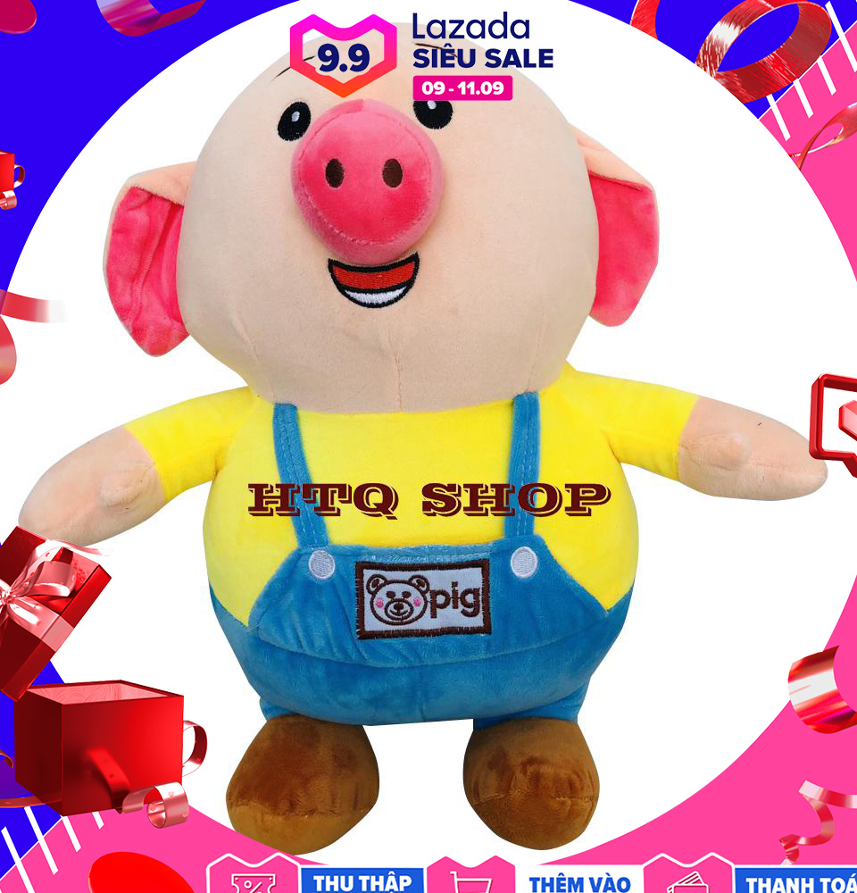 Gấu bông heo mặc yếm - 35cm