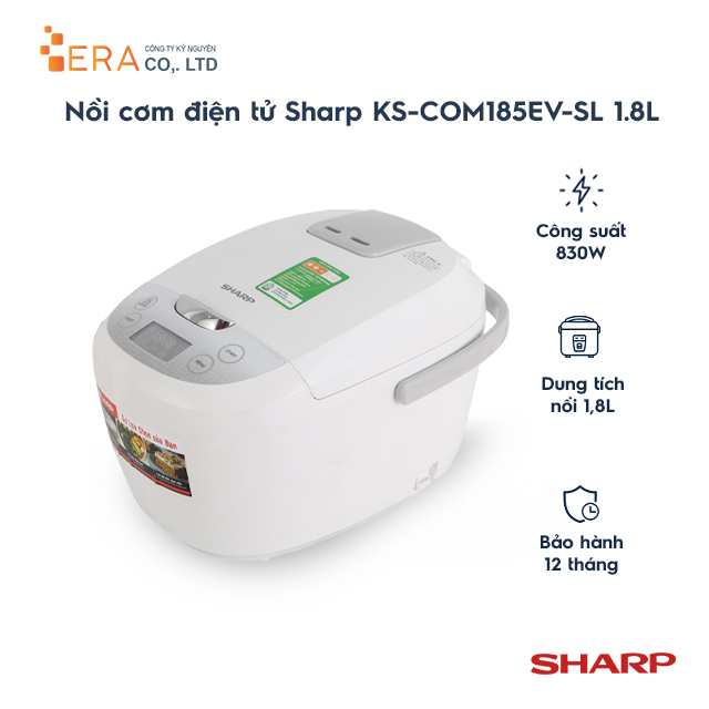 Nồi Cơm Điện Tử Sharp KS-COM185EV-SL (1.8L)