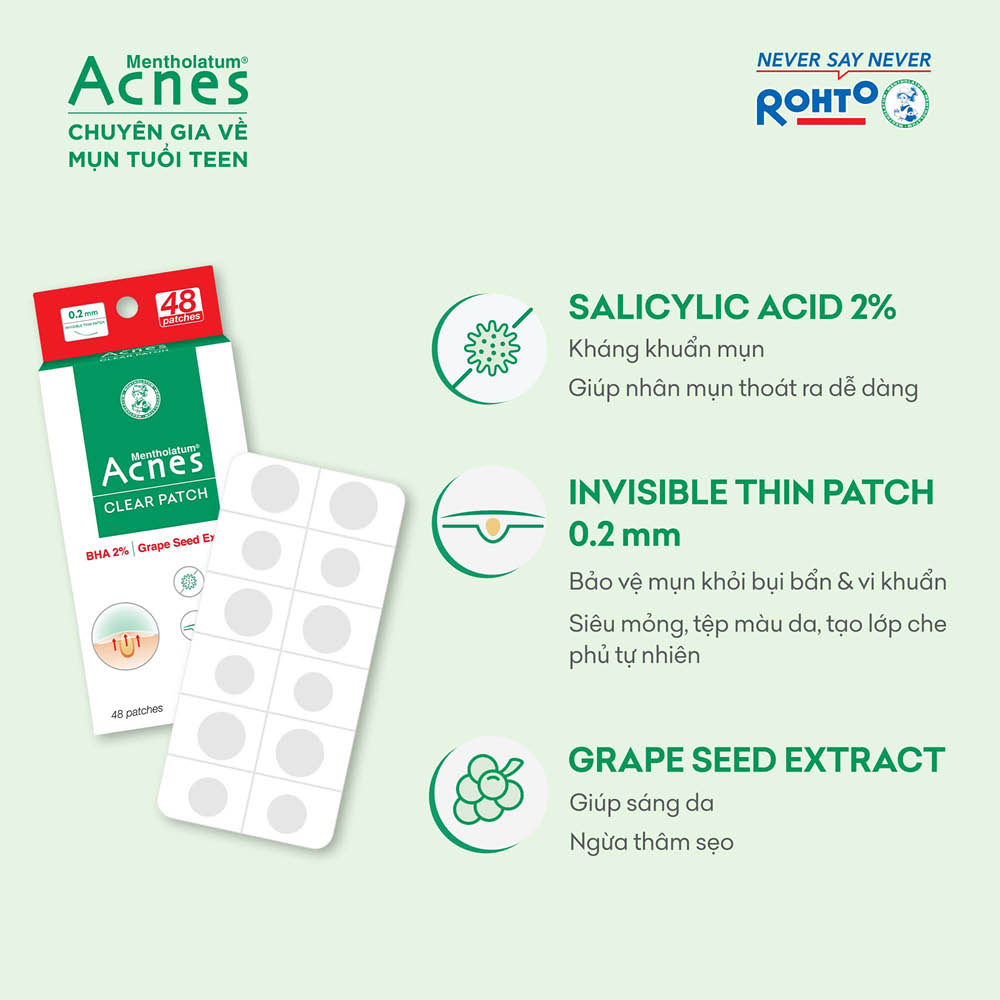 [Qùa tặng] Miếng dán mụn Acnes Clear Patch (48 miếng)