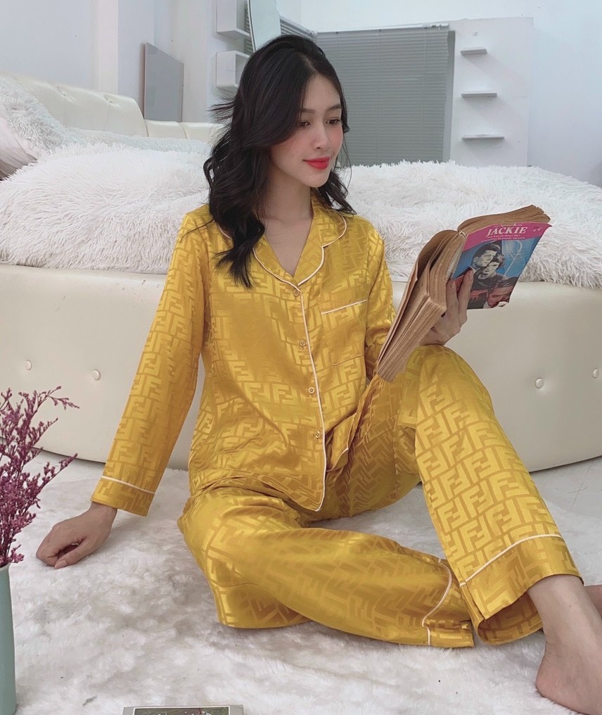 Bộ Pijama LỤA GẤM CAO CẤP TAY DÀI Size XL ( 53kg-63kg ) - 2XL (64kg-74kg) [ ĐƠN 159K GIẢM 10K ]