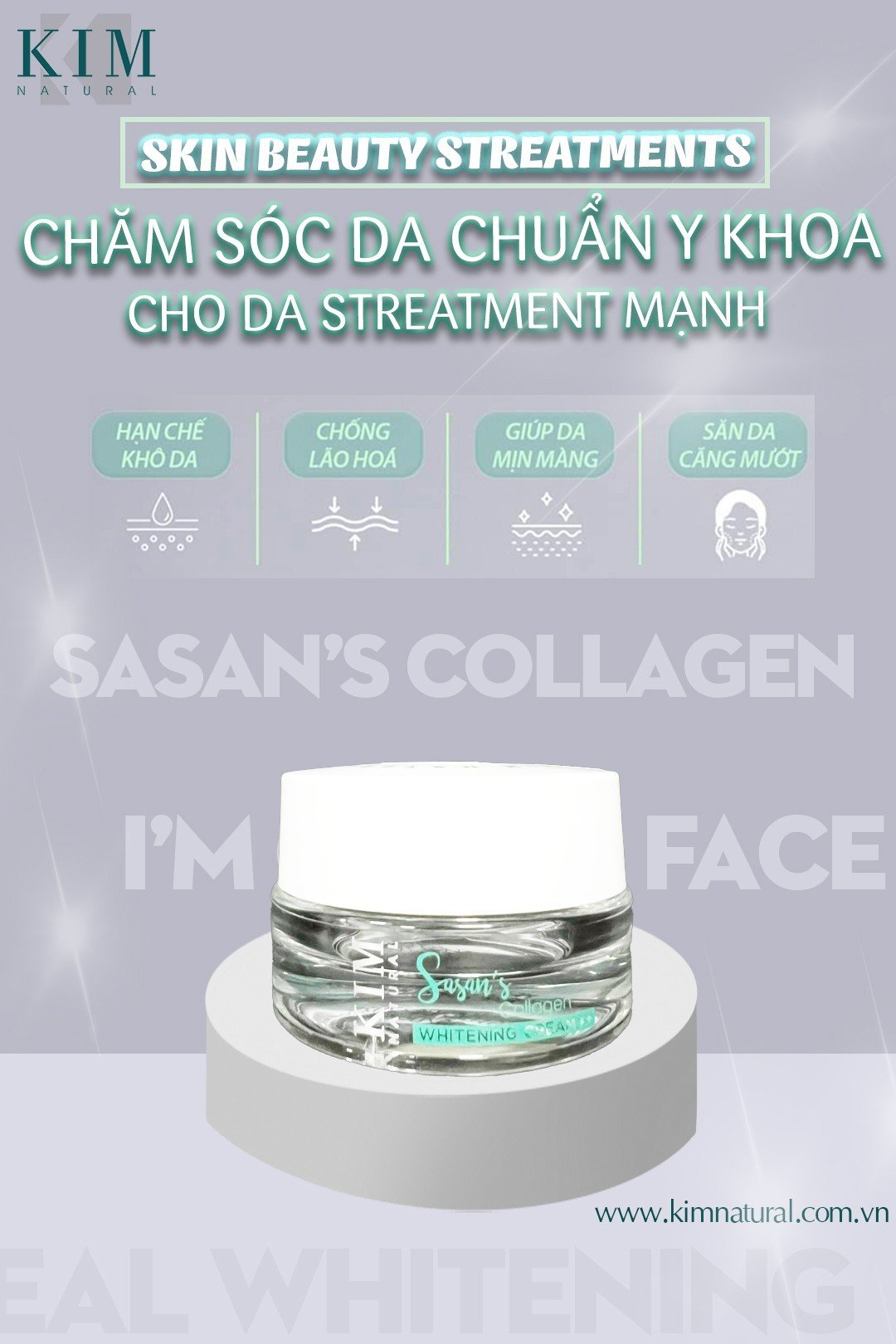 Kem dưỡng Sansan collagen Kim Natural (Mẫu Mới)