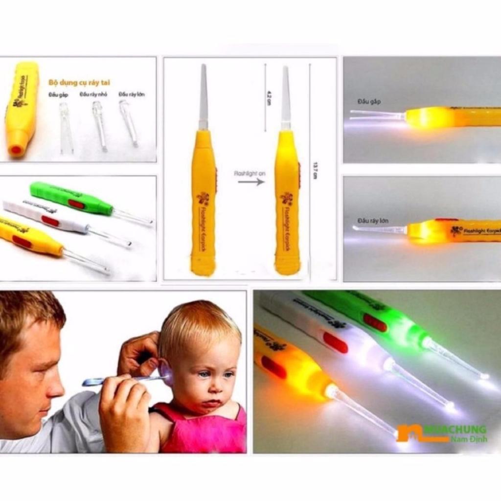 [Combo] 2 dụng cụ lấy ráy tai có đèn cho bé