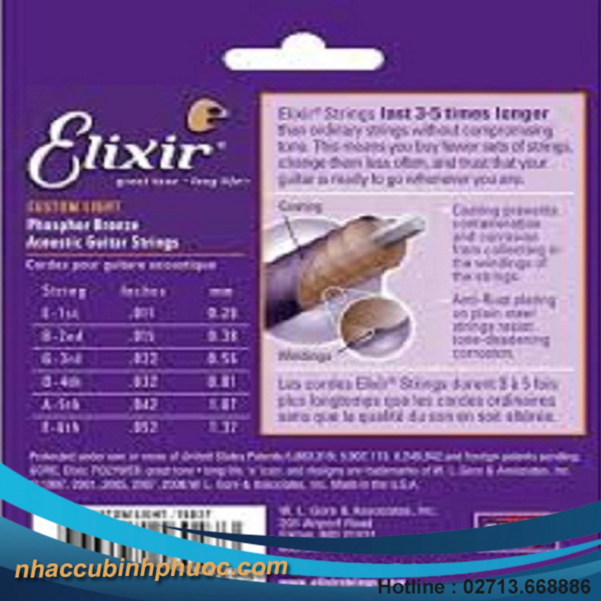 Bộ dây đàn guitar thùng Elixir size11/52 (Bộ)