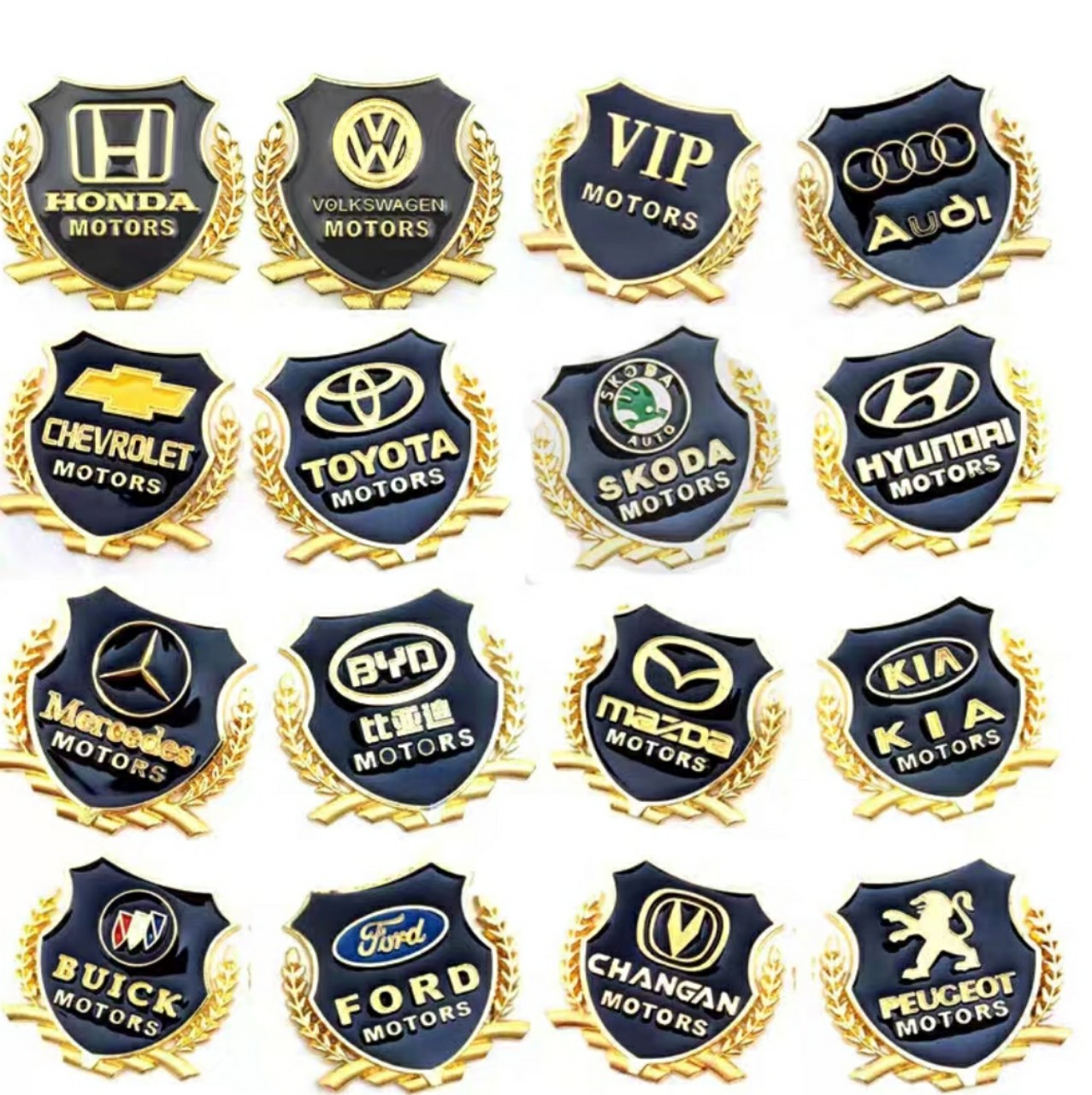 Bộ 02 Chiếc Logo Bông Lúa Trang Trí Ô Tô Xe Máy