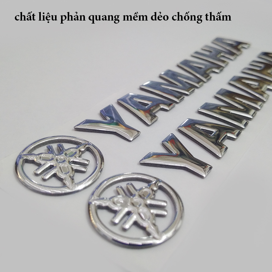 Cặp tem YAMAHA 3D Nổi - YA Bạc