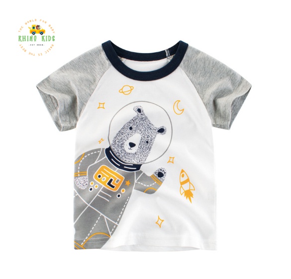 [HCM]Áo thun ngắn tay bé trai  ao thun be trai  áo thun bé trai 27KIDS in hình GẤU DU HÀNH chất cotton hàng xuất Âu Mỹ