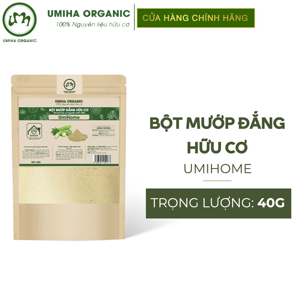 Bột Mướp Đắng đắp mặt nạ hữu cơ UMIHOME nguyên chất 40g | Bitter gourd powder 100% Organic