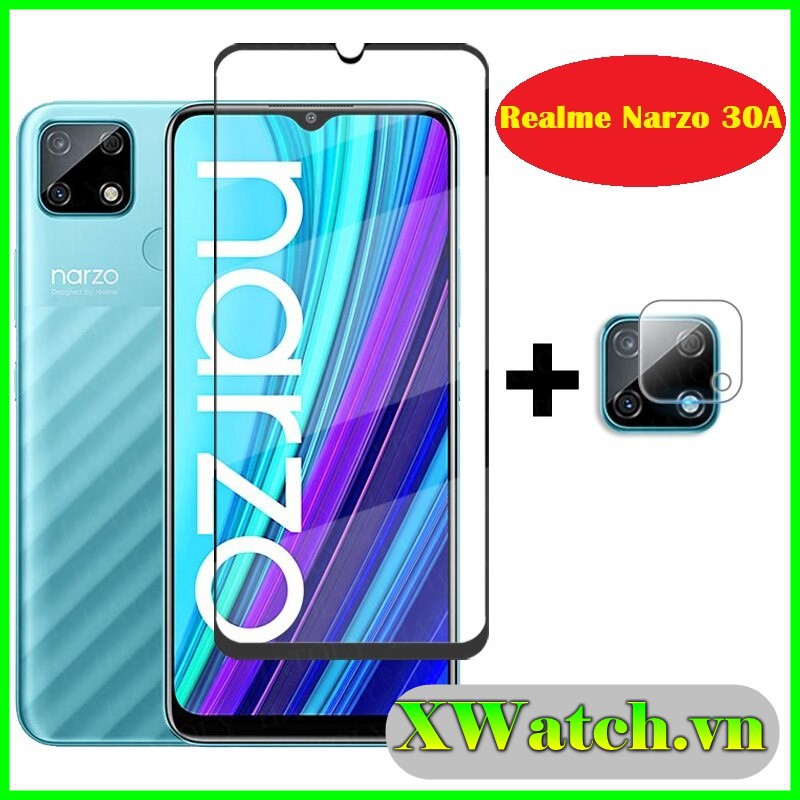 Kính Cường Lực Realme Narzo 30A Full màn Full keo /Cường lực dẻo Camera