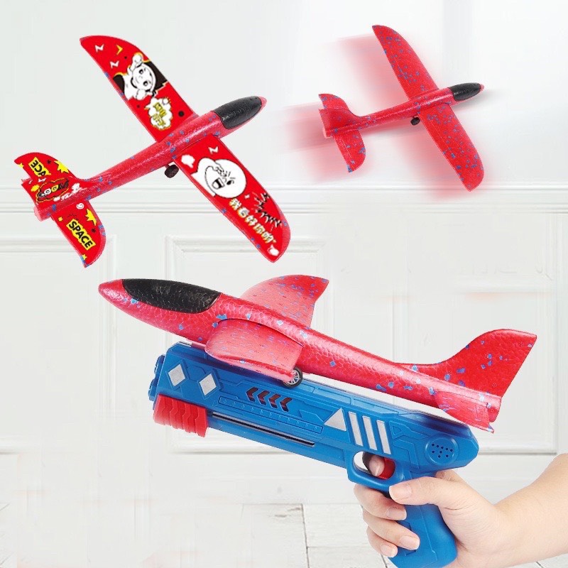 Đồ chơi bắn máy bay xốp bay lượn trên không - Đồ chơi ngoài trời cho bé Smart Baby