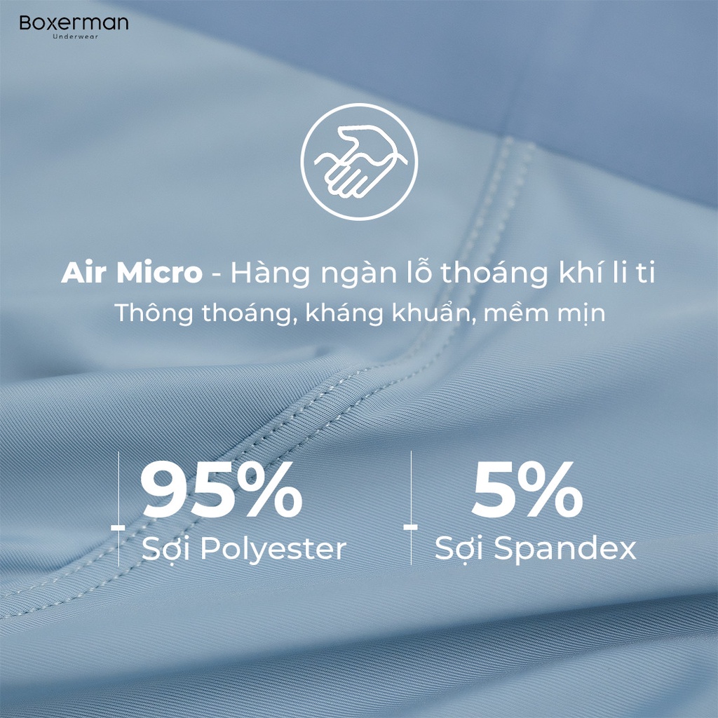 Quần sịp nam boxer combo 3 quần PRO FIT trunk polyester cao cấp BOXERMAN