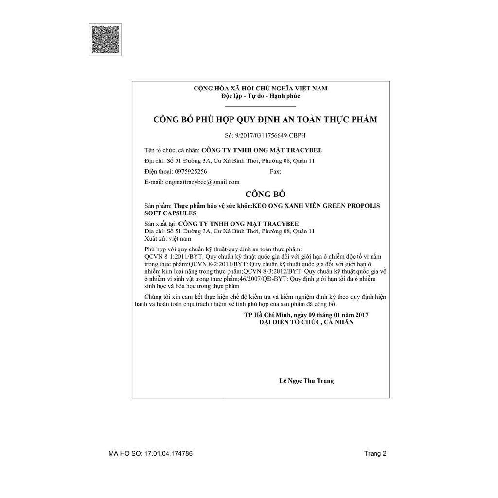 (Tracybee) Keo ong xanh đậm đặc 30 viên