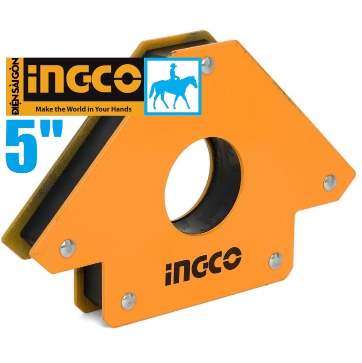 Ke góc nam châm hàn 3 góc 5inch 33kgs 75lbs ingco amwh75051 tạo các góc 45 90 135