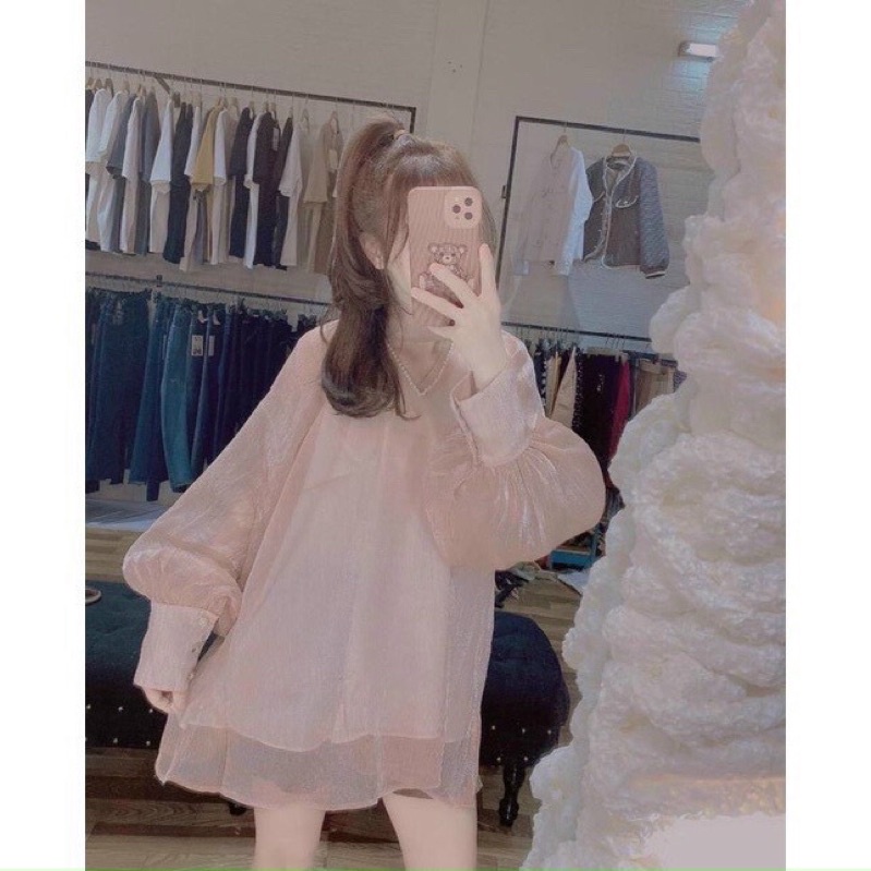 áo tơ nhũ cổ ngọc