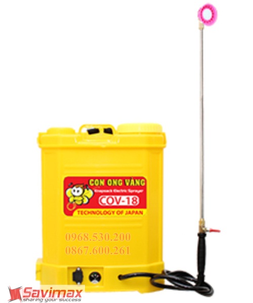 Bình Xịt Điện phun thuốc trừ sâu Con Ong Vàng 18D, Máy bơm thuốc khử trùng dùng acquy