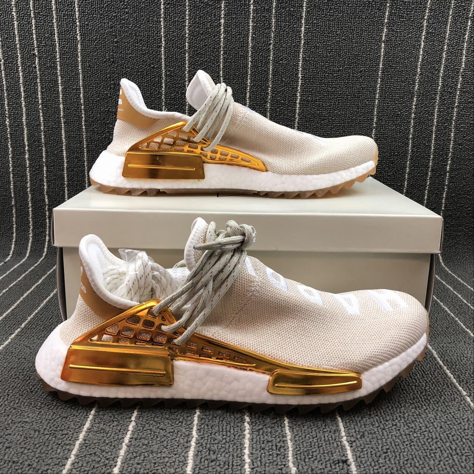 [Full Box] Giày thể thao Human Race NMD Trắng vàng