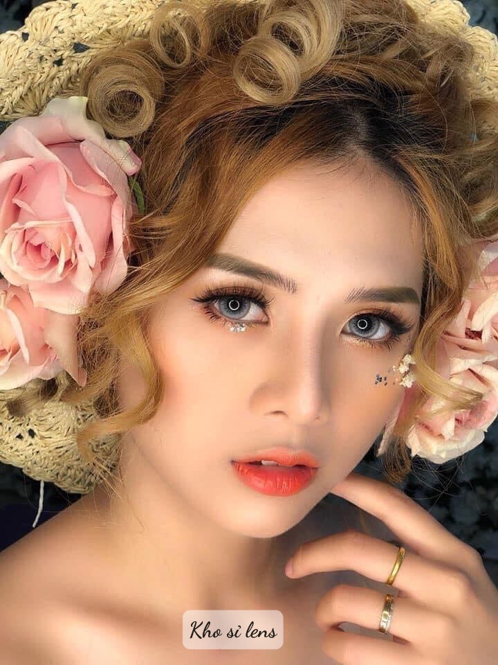 [Hót trend 2021] Lens (kính áp tròng) xám tây siêu sang chảnh - Hạn sử dụng 1 năm tặng kèm khay
