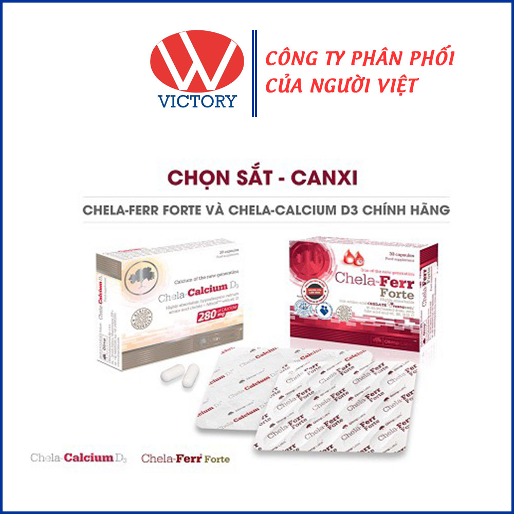 Bộ Đôi Chela Ferr Forte - Calcium D3 giúp bổ sung sắt canxi và vitamin D3 an toàn cho mẹ bầu giúp bổ máu và xương - VIC Pharmacy