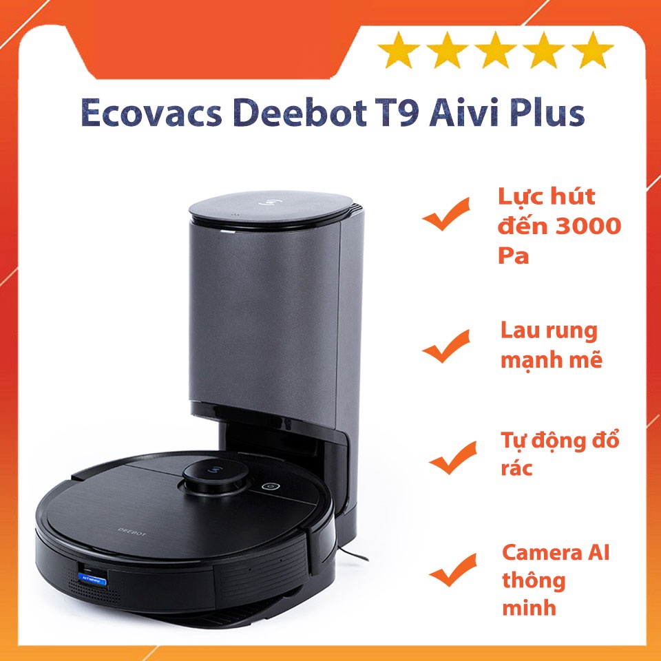 Ecovacs deepbot T9 Aivi + automatic vacuum mop 3000 Pa AI camera vibration mop