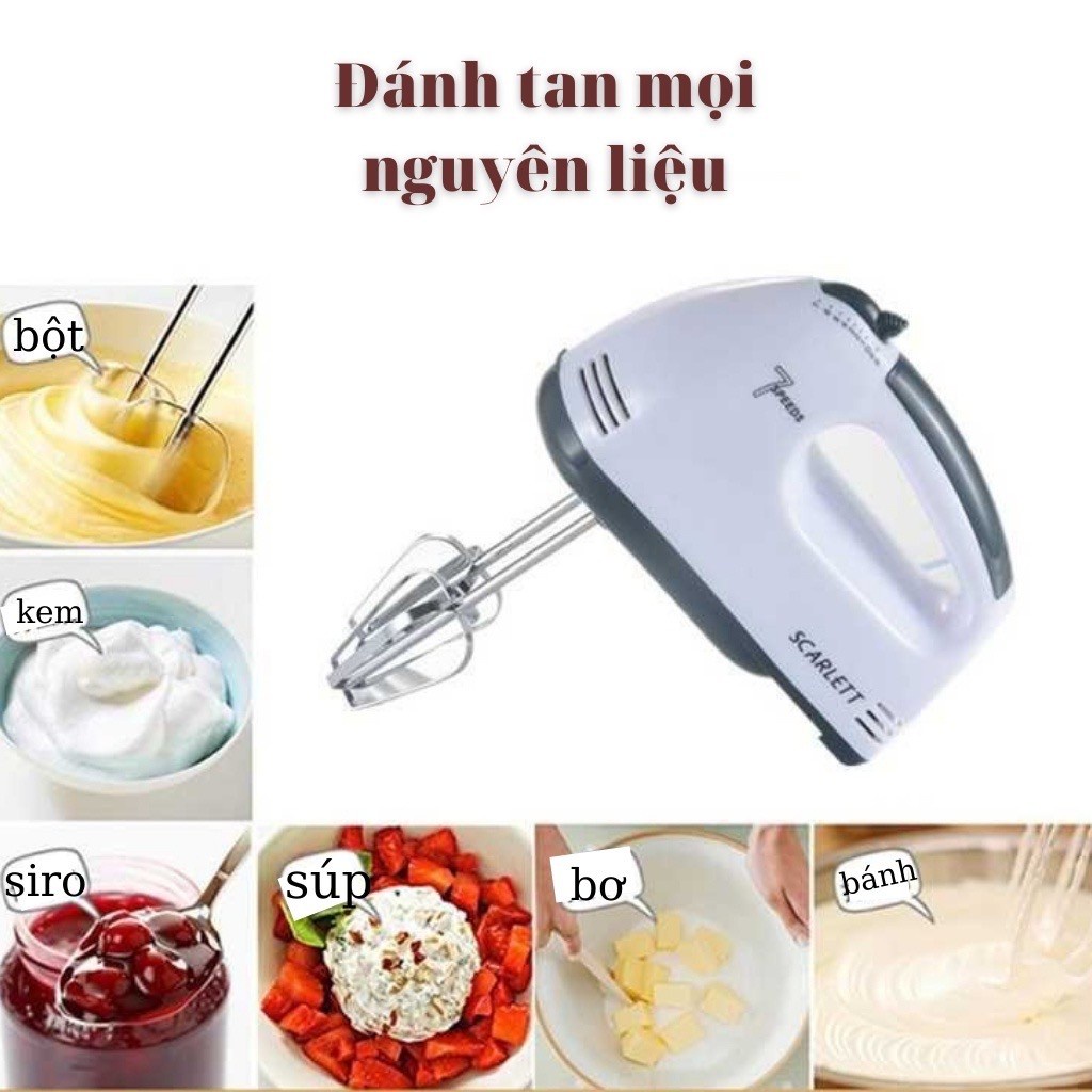 Máy Đánh Trứng Cầm Tay 7 Cấp Tốc Độ Scarlett 180W