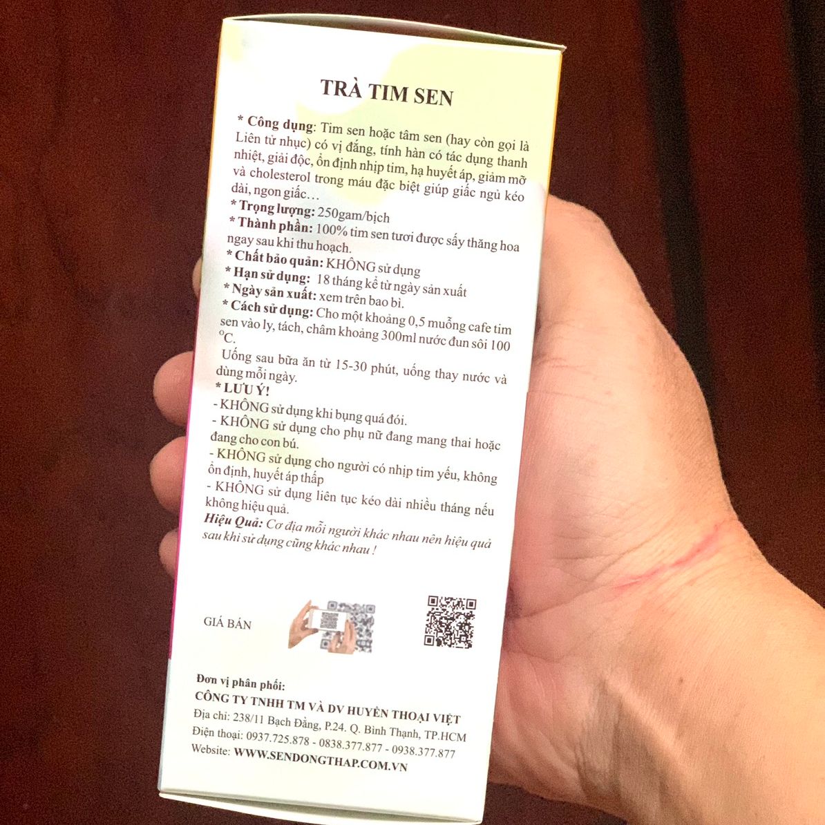 Trà Tim Sen Nguyên Chất( Đồng Tháp) Hộp 250gam