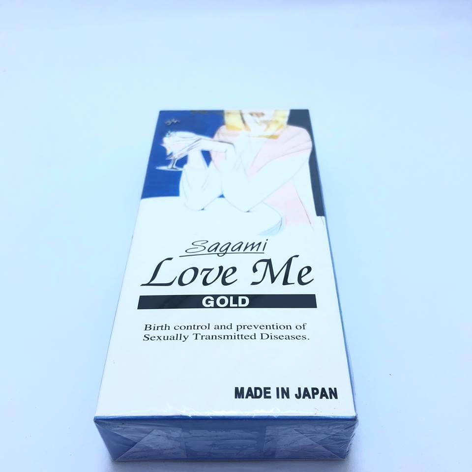 Bao cao su Sagami Love Me Gold mỏng nhất thế giới (Hộp 10 chiếc)