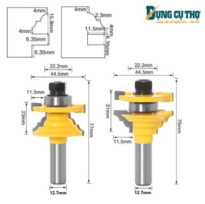 Mũi soi gỗ đánh mộng cánh tủ bếp cánh sen có G chỉ